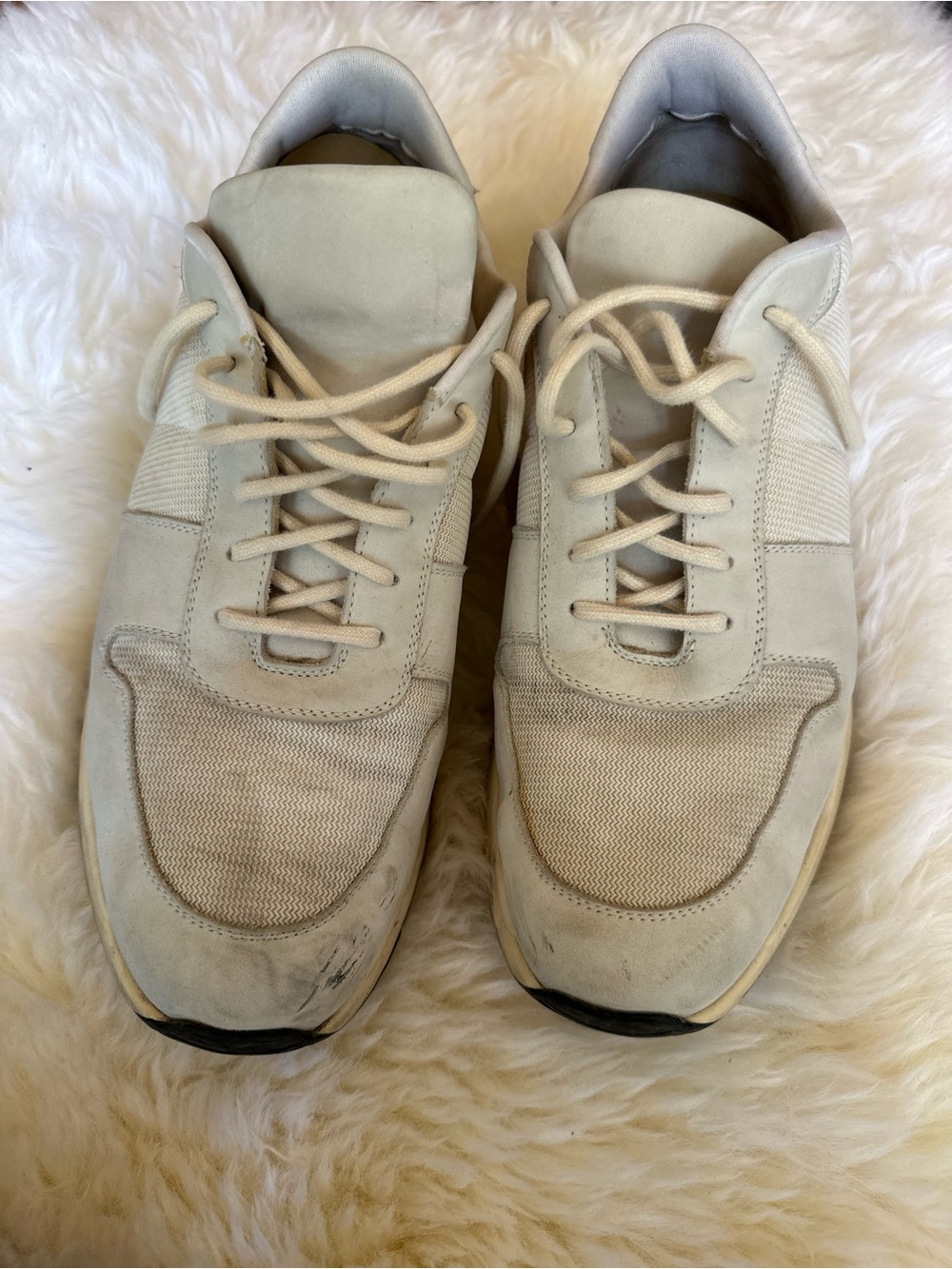 Common Projects Men's Cream Lace-Up Low-Profile Sneakers